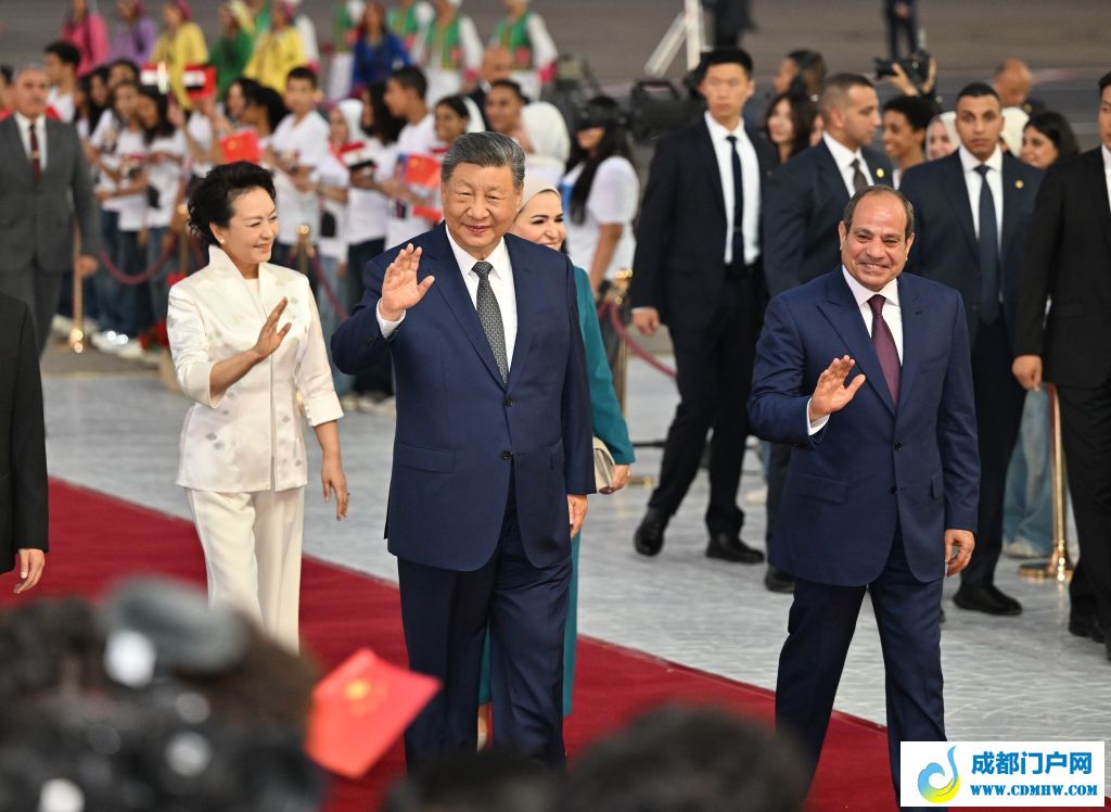 习近平抵达开罗对埃及进行国事访问